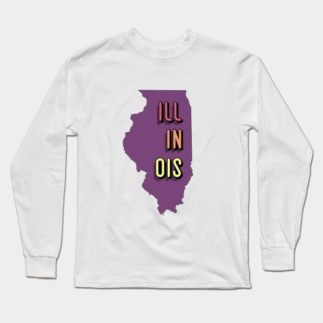 Illinois Long Sleeve T-Shirt by cariespositodesign